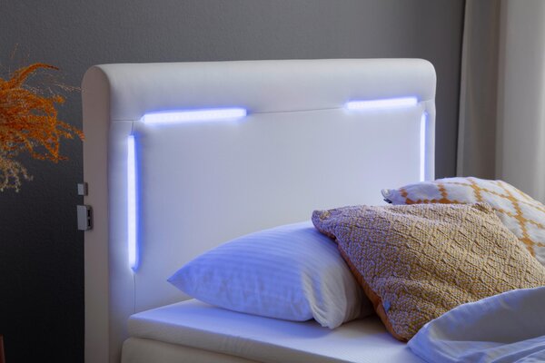 POSTEL BOXSPRING, 140/200 cm, bílá Xora - Jednolůžkové postele, Online Only
