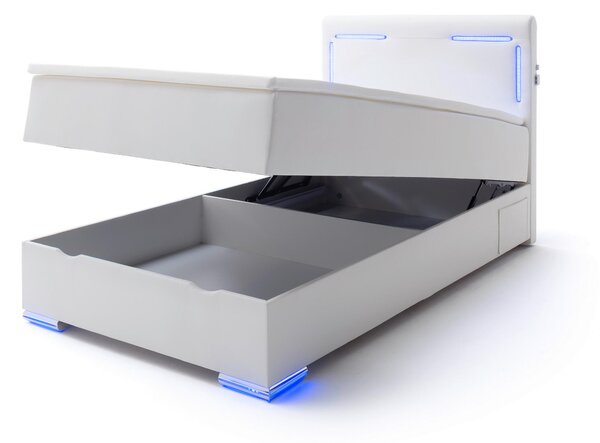 POSTEL BOXSPRING, 140/200 cm, bílá Xora - Jednolůžkové postele, Online Only
