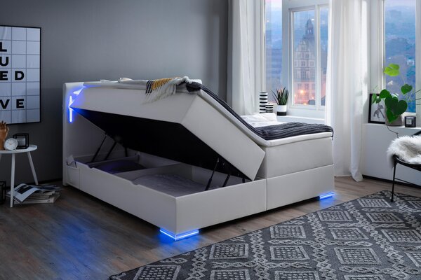 POSTEL BOXSPRING, 180/200 cm, bílá Xora - Manželské postele, Online Only