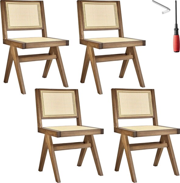 Tectake® Dřevěná židle Lissy Boho style 48,5 x 53,5 x 83 cm, nosnost 120 kg
