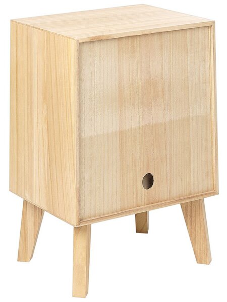 Noční stolek s 1 zásuvkou SENEY Paulownia dřevo Světle hnědá