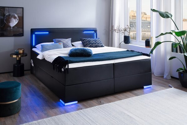 POSTEL BOXSPRING, 160/200 cm, černá Xora - Manželské postele, Online Only