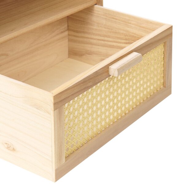 Noční stolek s 1 zásuvkou SENEY Paulownia dřevo Světle hnědá