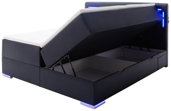 POSTEL BOXSPRING, 160/200 cm, černá Xora - Manželské postele, Online Only