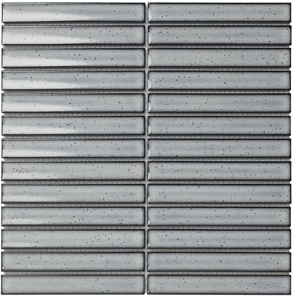 The Mosaic Factory Keramická mozaika šedá Mozaika Light Grey 2x14,5 (29,6x29,9) cm - SEF20300