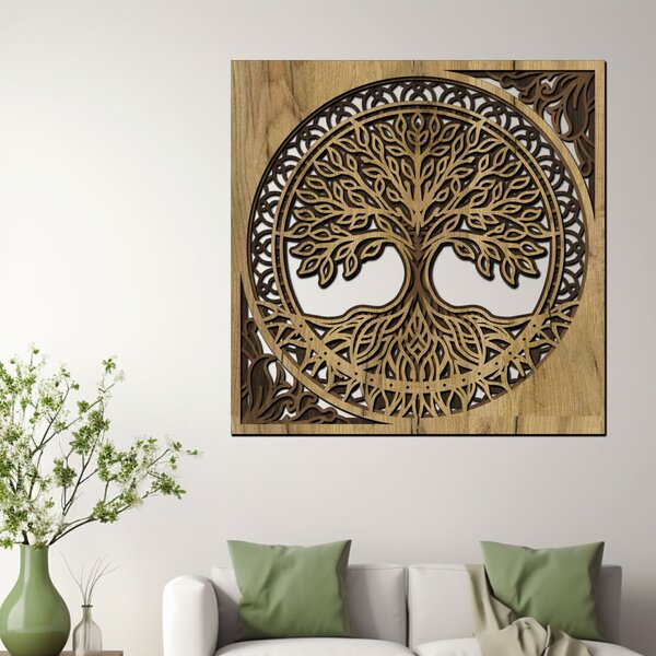 Dřevěný strom ZÁZRAKŮ | Rozměry (cm): 40x40 | Zvolte barvu dekoru: Dub zlatý-Ořech-Wenge