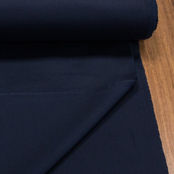 Směsový kepr elastický BRIGSTON ELASTIC SAILOR BLUE, jednobarevný tmavě modrý, 250g/m2, š.150cm (látka v metráži)