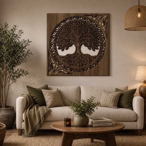 Dřevěný strom ZÁZRAKŮ | Rozměry (cm): 40x40 | Zvolte barvu dekoru: Dub zlatý-Ořech-Wenge