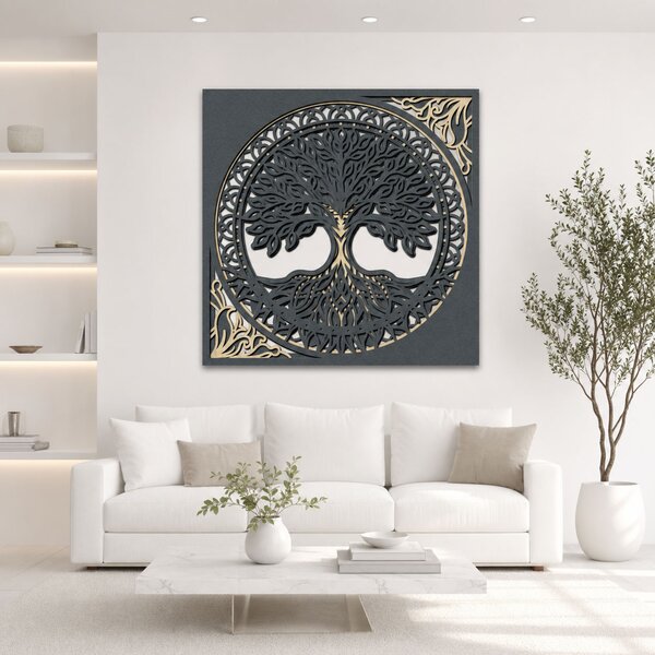 Dřevěný strom ZÁZRAKŮ | Rozměry (cm): 40x40 | Zvolte barvu dekoru: Dub zlatý-Ořech-Wenge