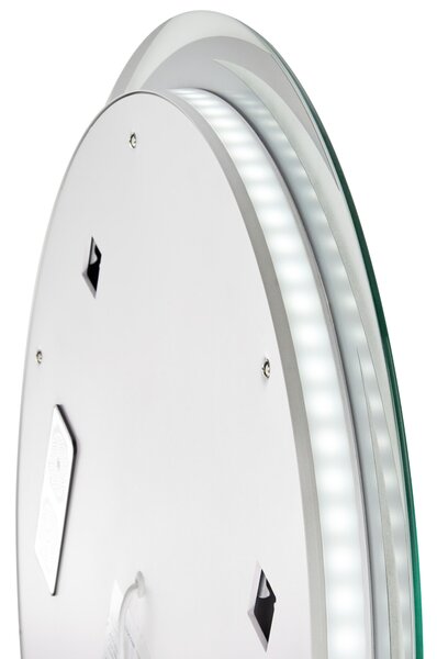 LED koupelnové zrcadlo TANAY 60 cm 60 cm s reproduktorem Bluetooth Stříbrná