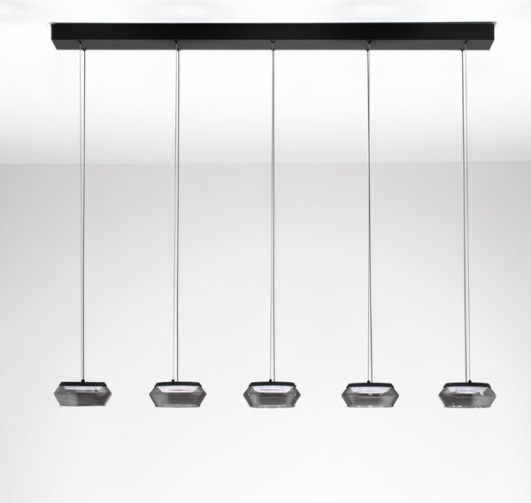 Nova Luce Kouřově šedé skleněné závěsné světlo Jailyn 108 cm
