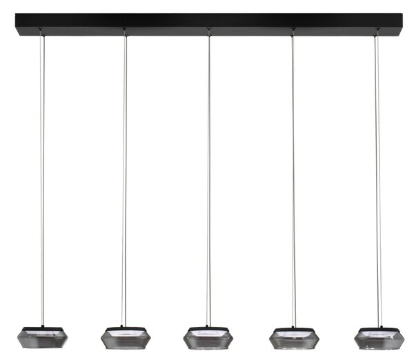 Nova Luce Kouřově šedé skleněné závěsné světlo Jailyn 108 cm