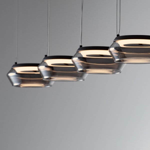 Nova Luce Kouřově šedé skleněné závěsné světlo Jailyn 108 cm