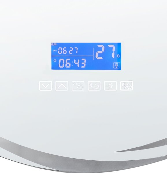 LED koupelnové zrcadlo TANAY 60 cm 60 cm s reproduktorem Bluetooth Stříbrná