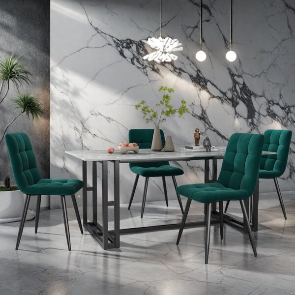 Jídelní židle - Kuchyňská židle - Židle - Sedací křeslo - Židle s opěradlem - Čalounění - Kovový rám - Ergonomické pohodlí