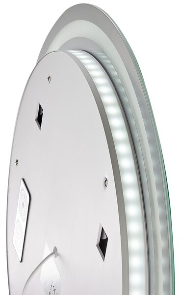 LED koupelnové zrcadlo BROGNON 60 cm 60 cm s reproduktorem Bluetooth Stříbrná
