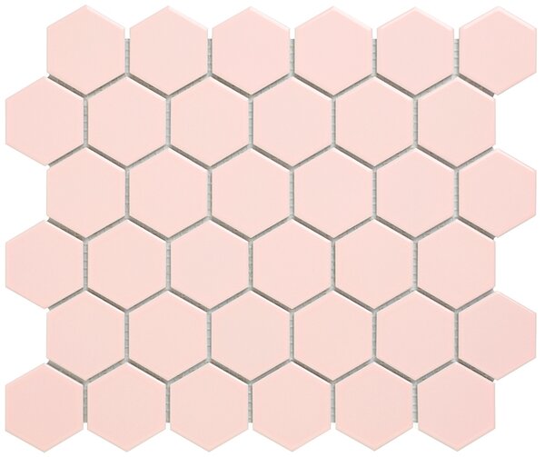 The Mosaic Factory Keramická mozaika růžová Mozaika HEX5 Pink Glossy 5,1x5,9 (28,1x32,5) cm - AFH13072