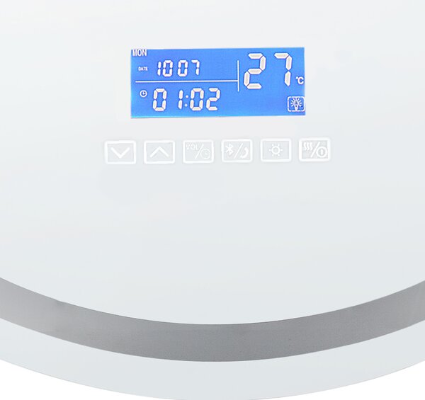 LED koupelnové zrcadlo BROGNON 60 cm 60 cm s reproduktorem Bluetooth Stříbrná