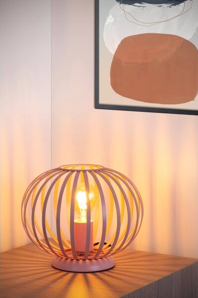 Lucide 78593/25/66 - Stolní lampa MERLINA 1xE27/40W/230V pr. 25,5 cm růžová