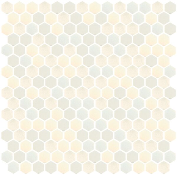 Hisbalit Skleněná mozaika bílá Mozaika 504 HEXAGON 2,3x2,6 (33,3x33,3) cm - HEX504LH