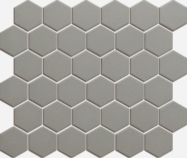 The Mosaic Factory Keramická mozaika šedá Mozaika HEX 5 Dark Grey 5,1x5,9 (28,1x32,5) cm - LOH1015