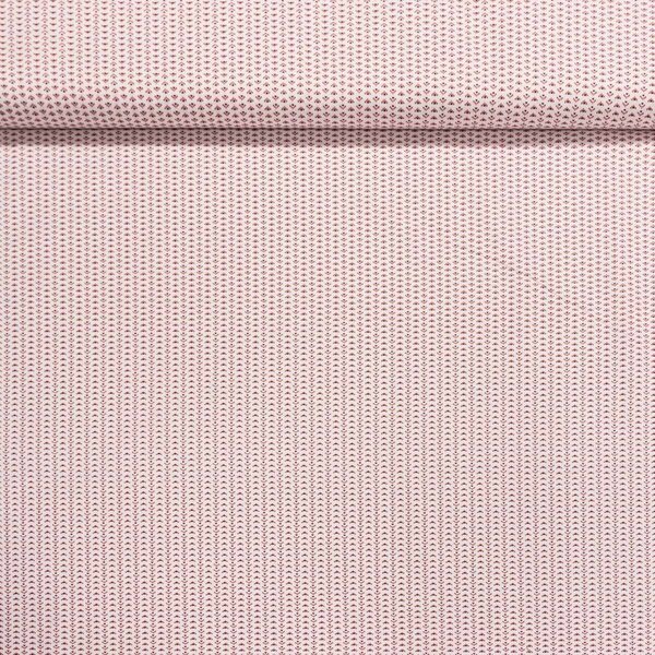 Bavlněné plátno CAPRA, červené tečkované vějířky, š.140cm (látka v metráži)