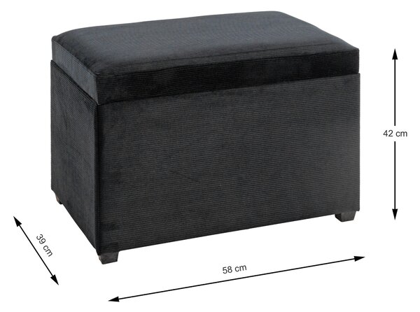 TRUHLOVÁ LAVICE, textil, kompozitní dřevo, 58/42/39 cm - Taburety, Online Only