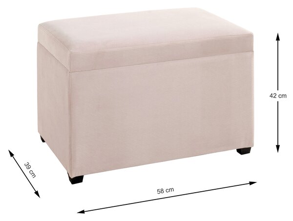 TRUHLOVÁ LAVICE, textil, kompozitní dřevo, 58/42/39 cm - Taburety, Online Only