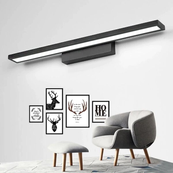 Toolight Toolight, LED koupelnové nástěnné osvětlení 60cm APP840-1W, černá matná, OSW-06665