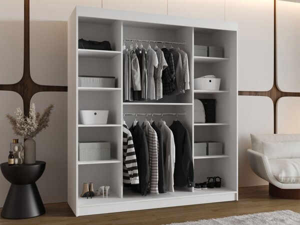 Šatní skříň Grilion 180, Barva: bílá, Zásuvky: Ne 5903211418334