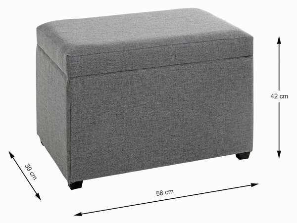 TRUHLOVÁ LAVICE, textil, kompozitní dřevo, 58/42/39 cm - Taburety, Online Only