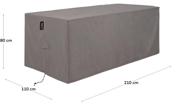 Kave Home Šedý ochranný obal na zahradní stůl Iria 210 x 110 cm