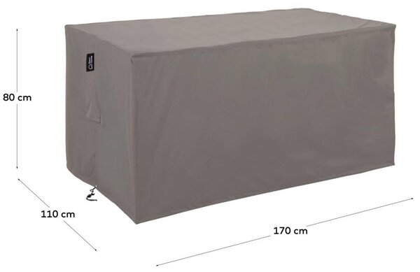 Kave Home Šedý ochranný obal na zahradní stůl Iria 170 x 110 cm