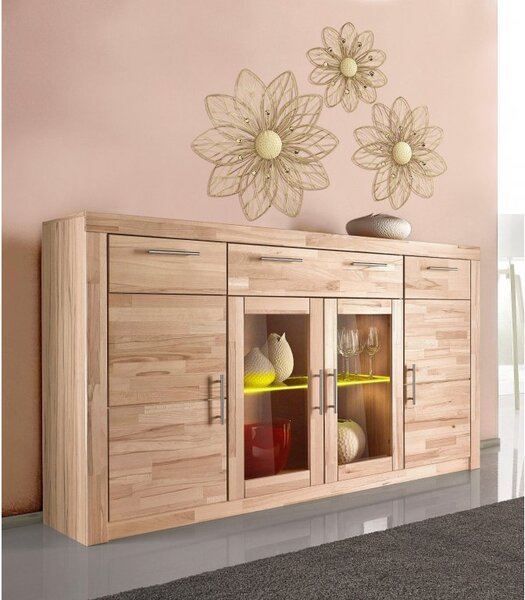 Prosklená komoda Highboard BUK masiv - STEFI