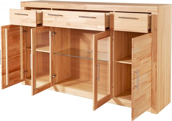 Prosklená komoda Highboard BUK masiv - STEFI