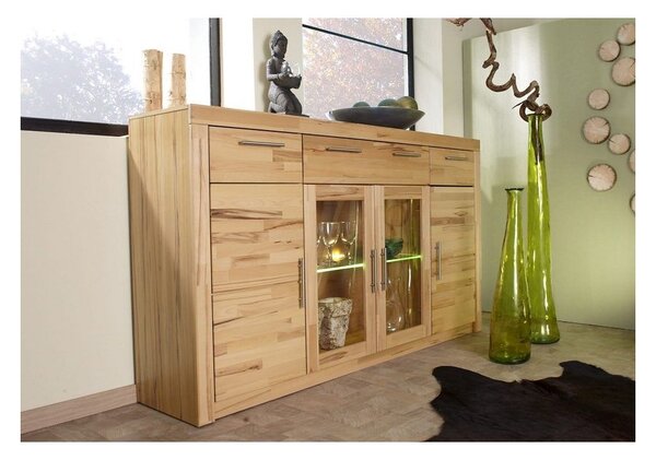 Prosklená komoda Highboard BUK masiv - STEFI