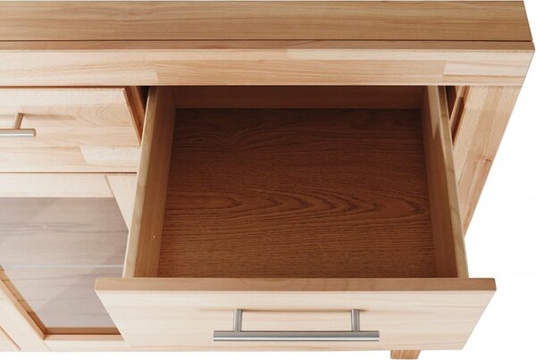 Prosklená komoda Highboard BUK masiv - STEFI