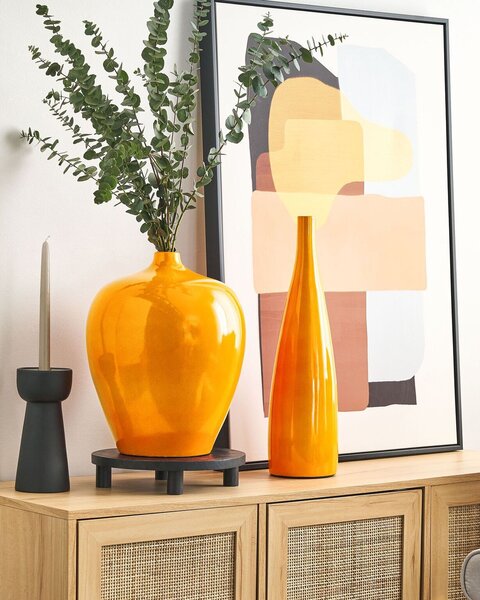 Váza na květiny TERRASA Keramika 37 cm Oranžová