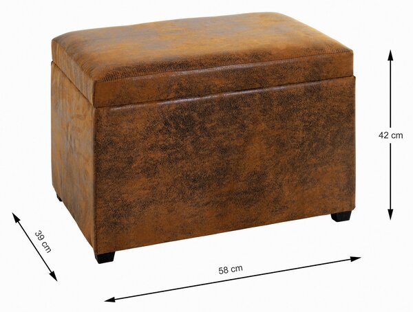TRUHLOVÁ LAVICE, textil, kompozitní dřevo, 58/42/39 cm - Taburety, Online Only