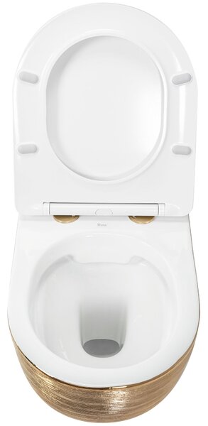 Závěsná WC mísa Carlo Flat - broušené zlato