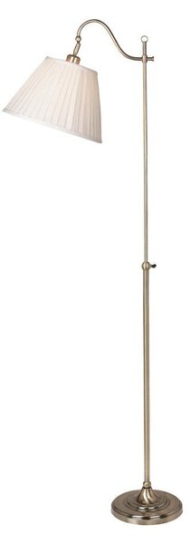 Bílá/ve zlaté barvě stojací lampa s ohybatelnou konstrukcí s textilním stínidlem (výška 167 cm) Charleston – Markslöjd