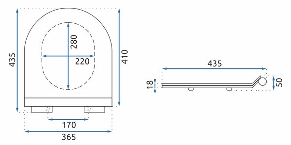 Toilet seat CARLO GRANIT SHINY DUROPLAST SLIM
