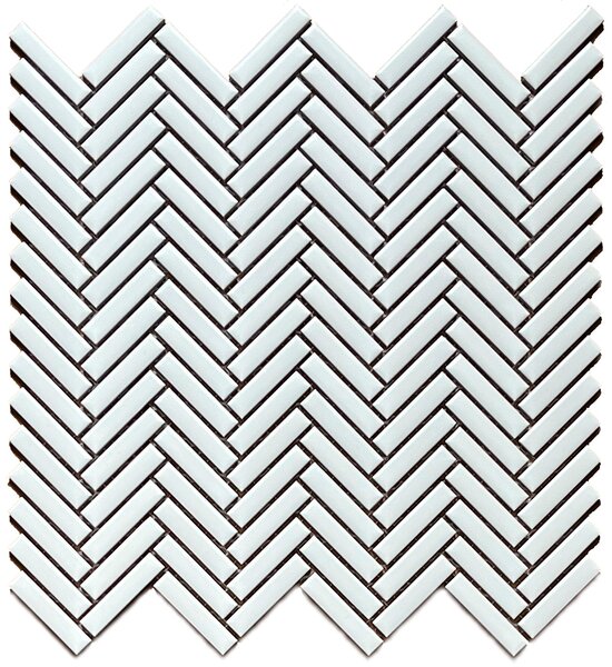 FIN Keramická mozaika bílá Mozaika PARKET MINI Bílá Mat 1x4,8 (28,3x28,3) cm - CHPB10140