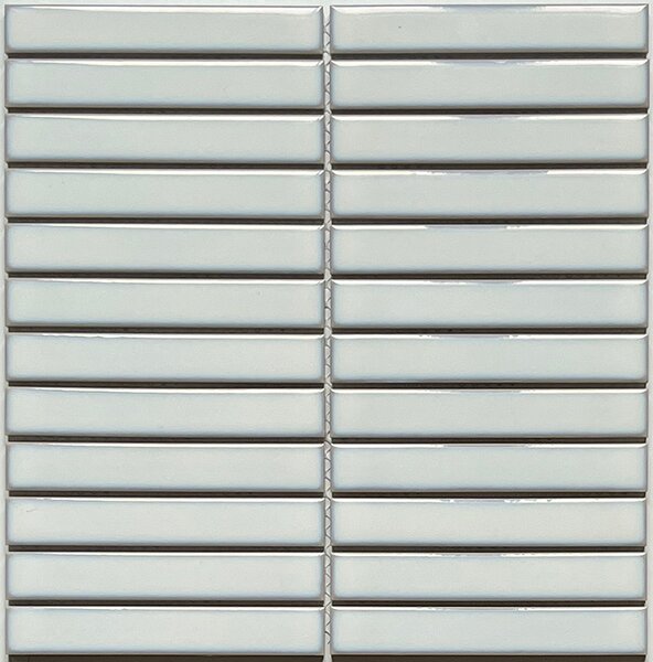 FIN Obklad keramická bílá Mozaika Fingers Bílá Lesk Edge 2,2x14,5 (29,6x30) cm - SEF22044