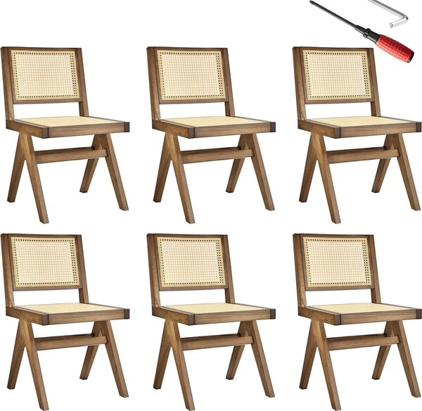 Tectake® Dřevěná židle Lissy Boho style 48,5 x 53,5 x 83 cm, nosnost 120 kg