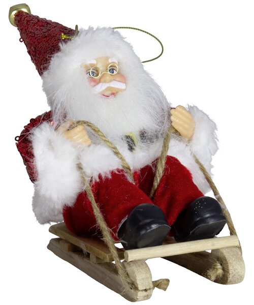 Dům Vánoc Ozdoba na stromeček Santa 18 cm Druh: na saních