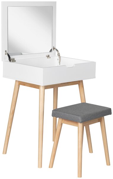 TOALETNÍ STOLEK, šedá, přírodní barvy, bílá, 50/38,5/85/45,5/50/28,5 cm MID.YOU, Online Only