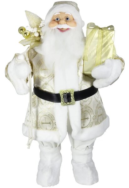 Dům Vánoc Vánoční dekorace Santa ve zlatém kabátku 80 cm