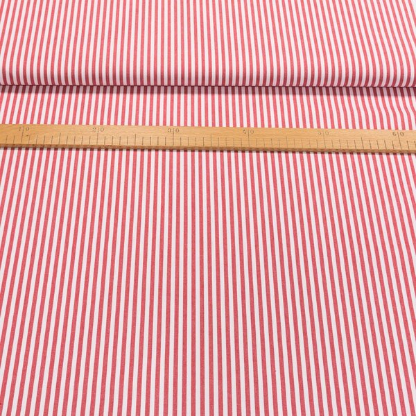 KANAFAS CZ Pravý český bavlněný kanafas MÍŠA P0,5 02353 proužek 0,5cm, červený, š.140cm (látka v metráži)