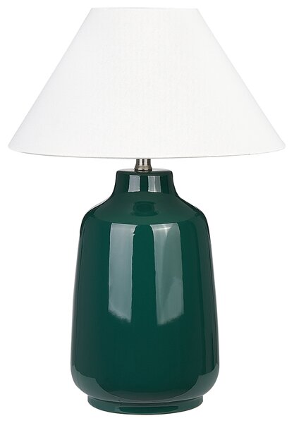 Stolní lampa CARETA Keramika Tmavě zelená
